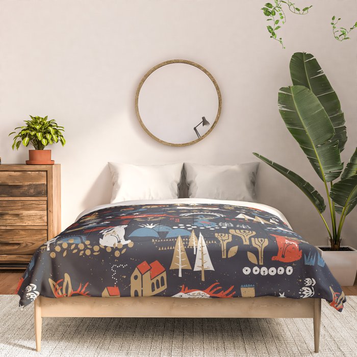 Happy nordic Wolpertinger dark Comforter Gallery Image 3