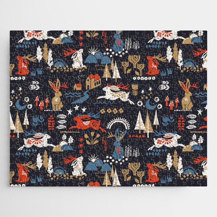 Happy nordic Wolpertinger dark Jigsaw Puzzle Gallery Image 1