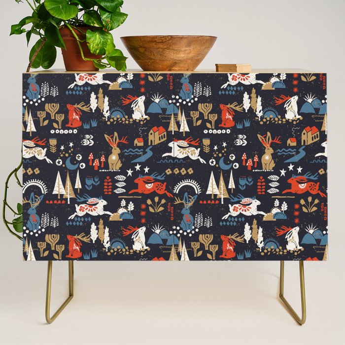 Happy nordic Wolpertinger dark Credenza Gallery Image 1