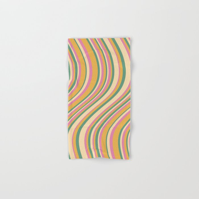 Wavy Stripes XIX - Boho Vintage Bath Towel Gallery Image 1