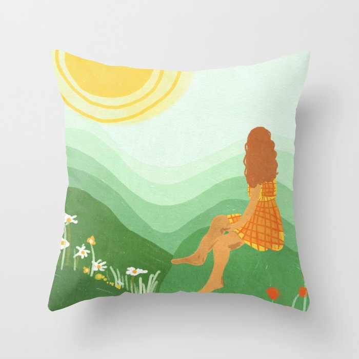 Warm summer day Throw Pillow Gallery Image 1