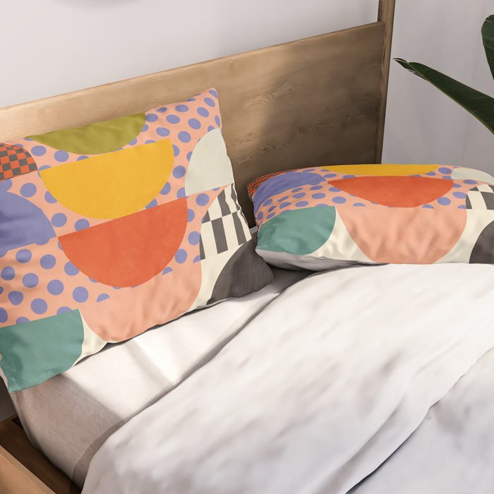 mid century modern shapes 6 22 Pillow Sham Gallery Image 2
