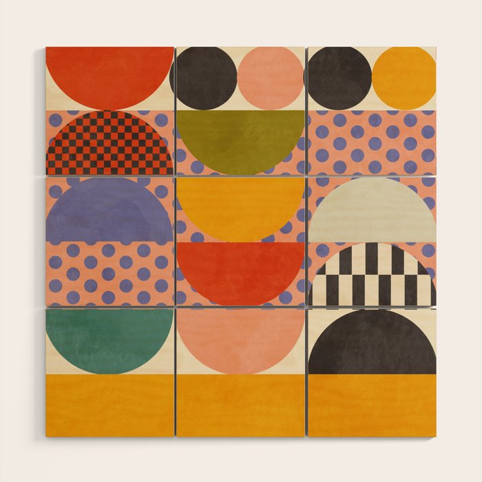 mid century modern shapes 6 22 Wood Wall Art Gallery Image 1