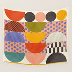 mid century modern shapes 6 22 Wall Tapestry Gallery Image 4