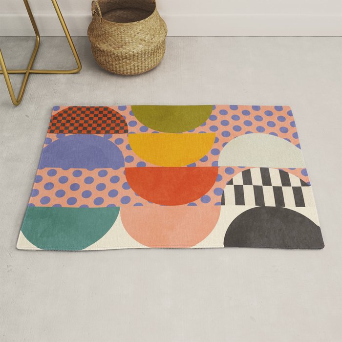 mid century modern shapes 6 22 Rug Gallery Image 1