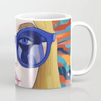 Speed Through, Retro Girl Woman Superpower Magic, Fashion Sunburst Blonde Female, Feminism Colorful Illustration Eclectic Bohemian Maximalism Coffee Mug Gallery Image 1