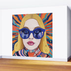 Speed Through, Retro Girl Woman Superpower Magic, Fashion Sunburst Blonde Female, Feminism Colorful Illustration Eclectic Bohemian Maximalism Wall Mural Gallery Image 2
