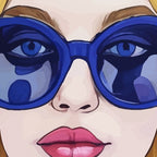 Speed Through, Retro Girl Woman Superpower Magic, Fashion Sunburst Blonde Female, Feminism Colorful Illustration Eclectic Bohemian Maximalism Coffee Mug Gallery Image 2