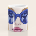 Speed Through, Retro Girl Woman Superpower Magic, Fashion Sunburst Blonde Female, Feminism Colorful Illustration Eclectic Bohemian Maximalism Coffee Mug Gallery Image 4