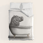 Hippo in Bath Duvet Cover Gallery Image 6