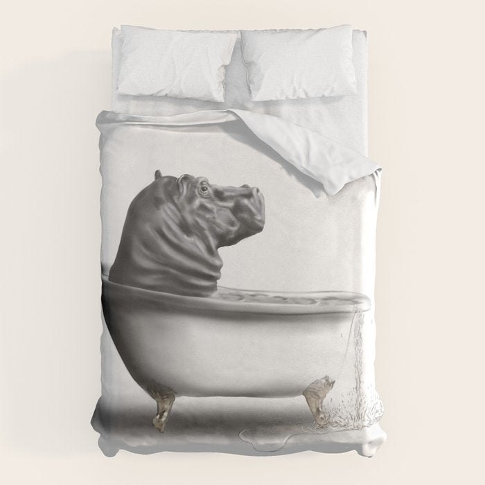 Hippo in Bath Duvet Cover Gallery Image 6