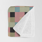 Geometric Trend in Pink Green and Black Throw Blanket Gallery Image 3
