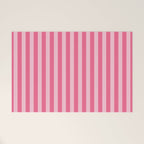 Pink Striped Pattern - Minimal Restro Aesthetic Welcome Mat Gallery Image 1
