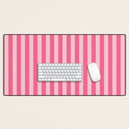 Pink Striped Pattern - Minimal Restro Aesthetic Desk Mat Gallery Image 1