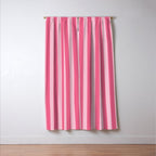Pink Striped Pattern - Minimal Restro Aesthetic Window Curtain Gallery Image 3
