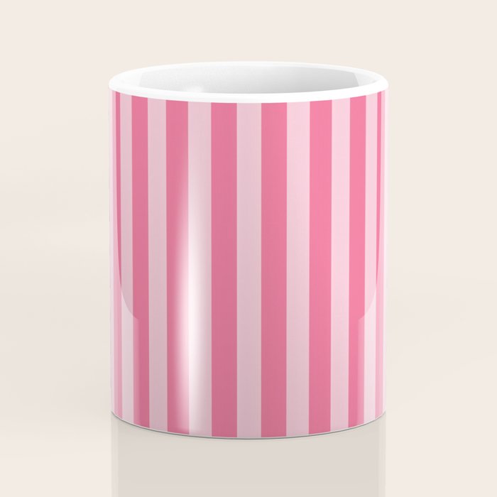 Pink Striped Pattern - Minimal Restro Aesthetic Coffee Mug Gallery Image 4