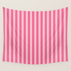 Pink Striped Pattern - Minimal Restro Aesthetic Wall Tapestry Gallery Image 4