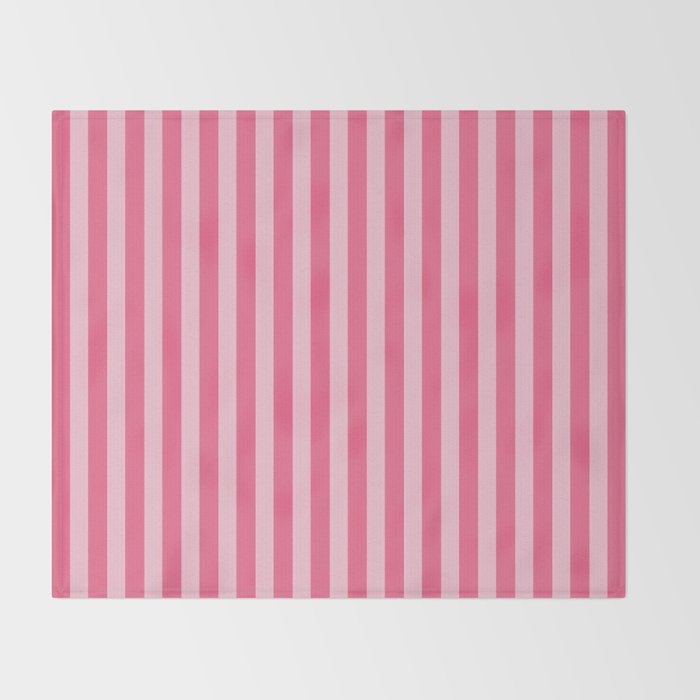 Pink Striped Pattern - Minimal Restro Aesthetic Throw Blanket Gallery Image 2