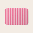 Pink Striped Pattern - Minimal Restro Aesthetic Bath Mat Gallery Image 1