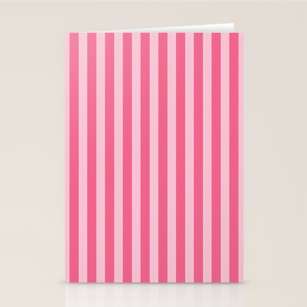 Pink Striped Pattern - Minimal Restro Aesthetic Stationery Card Gallery Image 1