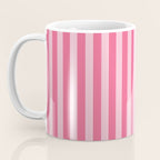 Pink Striped Pattern - Minimal Restro Aesthetic Coffee Mug Gallery Image 3