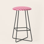 Pink Striped Pattern - Minimal Restro Aesthetic Stool Gallery Image 1
