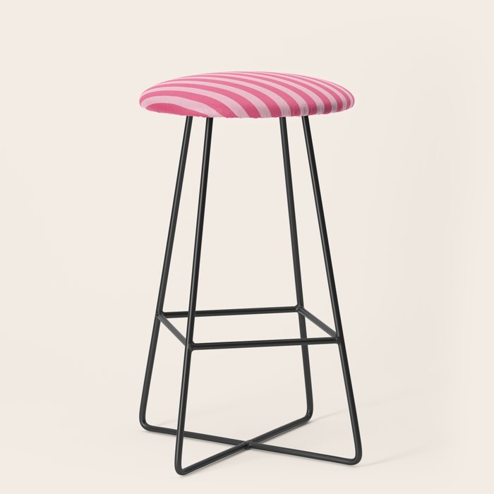 Pink Striped Pattern - Minimal Restro Aesthetic Stool Gallery Image 1