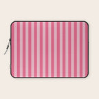 Pink Striped Pattern - Minimal Restro Aesthetic Laptop Sleeve Gallery Image 1