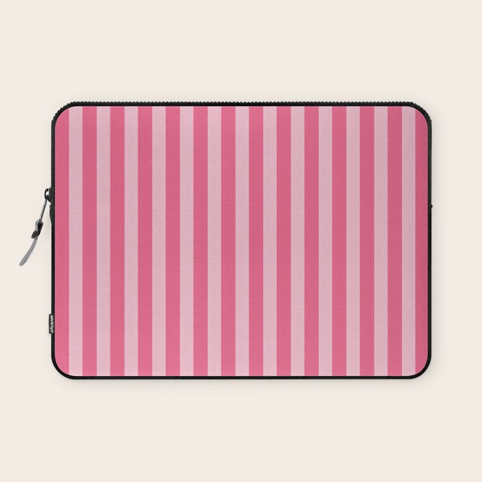 Pink Striped Pattern - Minimal Restro Aesthetic Laptop Sleeve Gallery Image 1