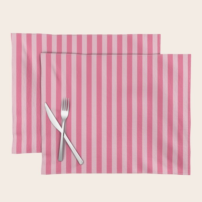 Pink Striped Pattern - Minimal Restro Aesthetic Placemat Gallery Image 2