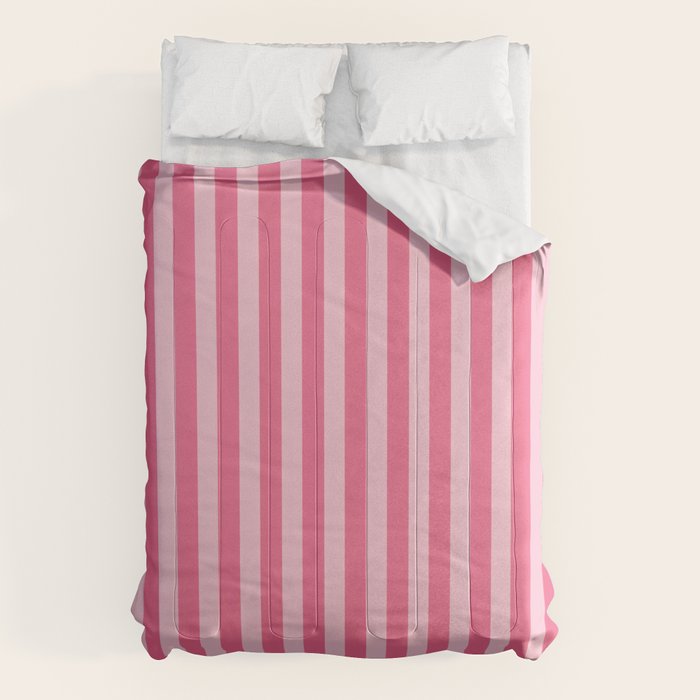 Pink Striped Pattern - Minimal Restro Aesthetic Comforter Gallery Image 1