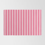 Pink Striped Pattern - Minimal Restro Aesthetic Rug Gallery Image 2