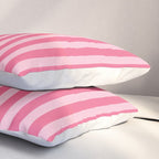 Pink Striped Pattern - Minimal Restro Aesthetic Pillow Sham Gallery Image 3
