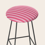 Pink Striped Pattern - Minimal Restro Aesthetic Stool Gallery Image 2
