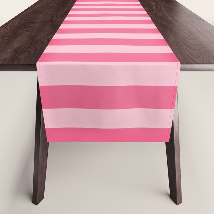 Pink Striped Pattern - Minimal Restro Aesthetic Table Runner Gallery Image 1