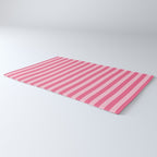 Pink Striped Pattern - Minimal Restro Aesthetic Rug Gallery Image 3