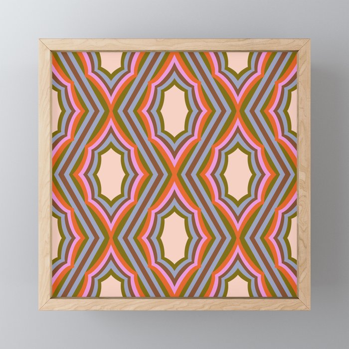 Disco Diamonds Retro Pattern Mini Art Print Gallery Image 1