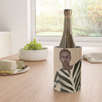 Woman with Birds and Zebra Pattern Dress Wine Chiller Gallery Image 4