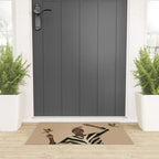 Woman with Birds and Zebra Pattern Dress Welcome Mat Gallery Image 3