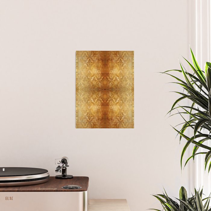 AGED GOLDEN DAMASK Shabby Chic  Poster Gallery Image 2