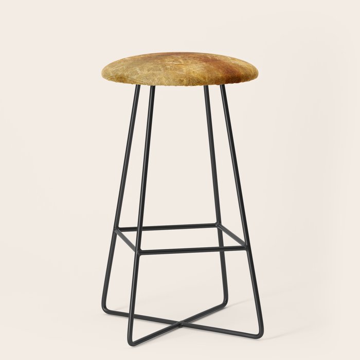 AGED GOLDEN DAMASK Shabby Chic  Stool Gallery Image 1