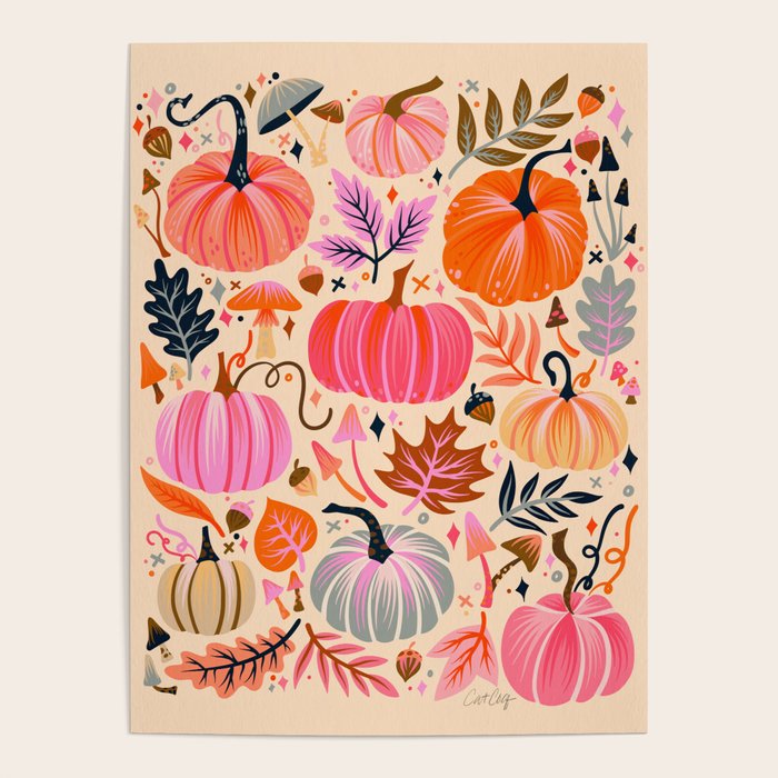 Pumpkin Confetti - Rainbow on Cream Poster Gallery Image 4