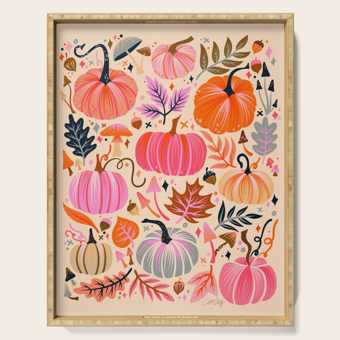 Pumpkin Confetti - Rainbow on Cream Serving Tray Gallery Image 1