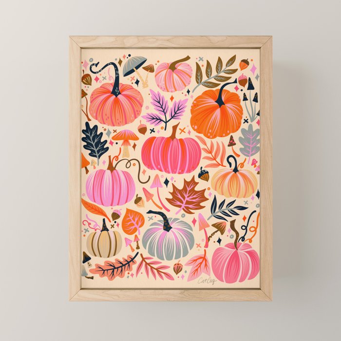 Pumpkin Confetti - Rainbow on Cream Mini Art Print Gallery Image 1