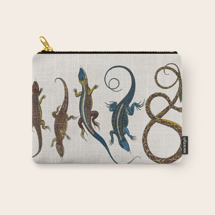 Albertus Seba Snakes And Lizards Blue Carry All Pouch Gallery Image 1