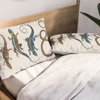 Albertus Seba Snakes And Lizards Blue Pillow Sham Gallery Image 2