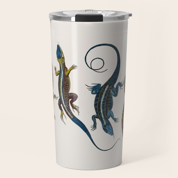 Albertus Seba Snakes And Lizards Blue Travel Mug Gallery Image 1