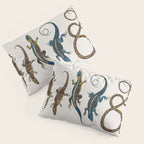 Albertus Seba Snakes And Lizards Blue Pillow Sham Gallery Image 3