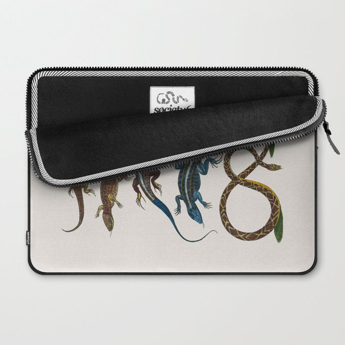 Albertus Seba Snakes And Lizards Blue Laptop Sleeve Gallery Image 2