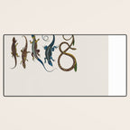 Albertus Seba Snakes And Lizards Blue Desk Mat Gallery Image 3